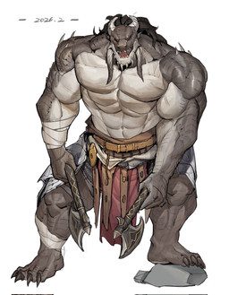 abs anthro axe biceps male muscular muscular_anthro muscular_arms muscular_male navel pecs scales solo spikes spikes_(anatomy) squarerat3 mythology dragon mythological_creature mythological_scalie scalie hi_res