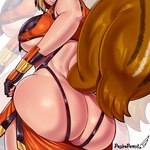 big_breasts big_butt breasts brown_tail butt clothed clothing female fingerless_gloves gloves handwear huge_butt rear_view solo tail under_boob pashapencil arc_system_works blazblue makoto_nanaya animal_humanoid humanoid mammal mammal_humanoid rodent rodent_humanoid sciurid sciurid_humanoid tree_squirrel_humanoid 2023 absurd_res digital_media_(artwork) hi_res