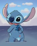 anthro anus backsack balls beach blue_body blue_fur butt foreskin fur genitals humanoid_genitalia humanoid_penis looking_at_viewer looking_back looking_back_at_viewer male notched_ear one_eye_closed penis pose raised_tail sea small_tail solo tail water wink winking_at_viewer draggieposs disney lilo_and_stitch stitch_(lilo_and_stitch) alien experiment_(lilo_and_stitch) mammal hi_res pinup