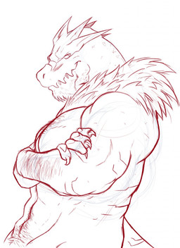 anthro anthrofied body_hair chest_hair male muscular muscular_anthro muscular_male solo sinfulspikes nintendo pokemon dinosaur fossil_pokemon generation_6_pokemon pokemon_(species) prehistoric_species reptile scalie tyrantrum hi_res