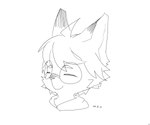 adolescent anthro male simple_background young young_anthro young_male maplefox canid canine fox mammal 6:5 hi_res monochrome