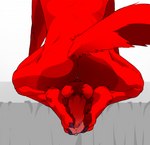 anthro autofootjob balls bodily_fluids butt claws erection feet foot_fetish foot_play fur genital_fluids genitals hair humanoid_genitalia humanoid_penis lips male masturbation nude penile penile_masturbation penis presenting red_balls red_body red_fur red_hair red_lips red_penis simple_background solo toe_claws toes two-footed_autofootjob beefrequency red_(beefrequency) canid canine canis mammal wolf hi_res