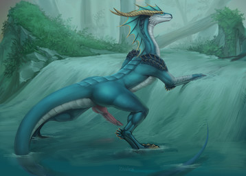 animal_genitalia blue_body blue_scales erection feral genital_slit genitals horn knot male penis pink_knot pink_penis scales solo white_body white_scales yellow_horn conditional_dnp ztalex mythology dragon mythological_creature mythological_scalie scalie wingless_dragon hi_res