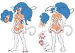 blue_hair breasts butt exposed_ass female fur hair navel pawpads solo white_body white_fur bengus capcom darkstalkers felicia_(darkstalkers) felid feline humanoid mammal hi_res model_sheet official_art