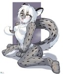 3_toes ahegao anthro black_spots blush blush_lines breasts featureless_breasts feet female fur grey_body grey_fur hair in_heat looking_pleasured nude shadow simple_background sitting small_breasts solo spots toes tongue tongue_out twitter_logo wariza white_body white_fur white_hair wersman changed_(video_game) deviantart twitter leopard_(changed) felid mammal pantherine snow_leopard hi_res