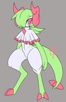 absurd_res anthro breloom chest_spike claws fakemon gardevoir generation_3_pokemon hair hi_res horn humanoid male nintendo pokemon pokemon_(species) ponytail solo spikes spikes_(anatomy) tail theeldritcheyes thick_thighs toe_claws