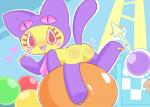 anthro blush butt claws featureless_crotch female looking_at_viewer open_mouth solo driosawm bust-a-move puzzle_bobble mog_(puzzle_bobble) felid feline mammal 2019