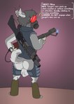 anthro balls butt dialogue flamethrower fur gas_mask genitals gun looking_away male mask nude perineum ranged_weapon shotgun solo spas-12 text weapon mikey6193 mikey_(mikey6193) chitten absurd_res english_text hi_res