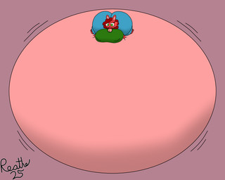 anthro belly belly_expansion belly_squish big_belly big_breasts big_butt blue_bottomwear blue_clothing blue_pants bottomwear breasts buckteeth butt clothing expansion eyelashes female green_clothing green_eyes green_shirt green_topwear hair hand_on_belly hand_on_own_belly huge_belly huge_breasts huge_butt hyper hyper_belly hyper_breasts hyper_butt hyper_inflation immobile inflation lips lying mature_anthro mature_female motion_lines multicolored_body nipple_outline on_front pants pink_background pink_body pink_inner_ear pink_nose red_body red_ears red_hair red_lips shirt simple_background smile solo squish swelling teeth thick_bottom_lip tight_clothing topwear two_tone_body reathe scarlett_(darylanimates14) lagomorph leporid mammal rabbit 2025 5:4 colored digital_media_(artwork) hi_res shaded signature