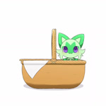 :3 ambiguous_form ambiguous_gender bar_emanata basket blush container daww duo emanata facial_markings facial_tuft fur green_body green_fur green_markings happy head_markings in_basket looking_at_viewer markings monotone_body monotone_fur neck_tuft picnic_basket pupils purple_eyes red_eyes shadow simple_background smile smiling_at_viewer sparkles tuft white_background tontaro nintendo pokemon felid generation_9_pokemon mammal pokemon_(species) shiny_pokemon sprigatito 1:1 2022 2d_animation animated digital_media_(artwork) frame_by_frame loop no_sound shaded short_playtime simple_shading webm