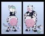 anthro beverage clothed clothing container cup drinking eyes_closed fur glistening horn latex male male_udder markings milk multicolored_body multicolored_fur simple_background solo spots teats teeth text transformation transformation_sequence two_tone_body two_tone_fur udders whiskers sheeptastic toxi bovid bovine cattle domestic_cat felid feline felis holstein_friesian_cattle mammal 2017 5:4 digital_drawing_(artwork) digital_media_(artwork) english_text hi_res sequence