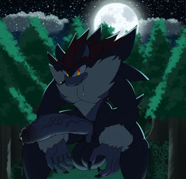 angry anthro aroused backlighting balls big_balls big_penis blue_body blue_fur blue_skin bodily_fluids claws cloud dark drooling erection fluffy foreskin fur fusion genital_fluids genitals glowing glowing_eyes grass huge_balls huge_penis hunched_over leaking_precum light long_penis looking_at_viewer male moon multicolored_eyes muscular muscular_male night pecs penis plant pointy_ears precum precum_string red_body red_fur saliva saliva_string sharp_teeth snarling solo teeth tree vein veiny_penis white_body white_fur nezuruiart sega sonic_the_hedgehog_(series) fan_character eulipotyphlan hedgehog mammal werecreature wereeulipotyphlan werehog absurd_res hi_res lighting
