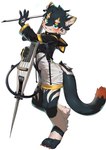 anthro blush clothed clothing digitigrade hoodie kemono male musical_instrument simple_background solo topwear white_background sosak0622 felid feline mammal absurd_res hi_res