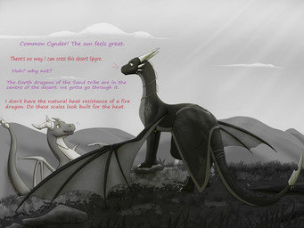 all_fours claws dialogue duo female feral grass hill horn jewelry male mountain necklace plant sunny tail talking_to_another text wings apollyondragon activision mythology spyro_the_dragon cynder spyro dragon mythological_creature mythological_scalie scalie 4:3 digital_drawing_(artwork) digital_media_(artwork) english_description monochrome