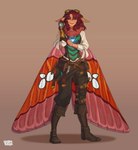 5_fingers anthro breasts brown_hair clothed clothing female fingers hair looking_at_viewer non-mammal_breasts smile solo charmrage arthropod insect lepidopteran moth 2021 digital_media_(artwork) hi_res