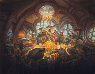 ambiguous_gender anthro blue_clothing book brown_body brown_fur buckteeth candle cape carrot chair clothing container cup eating_carrot fire food fur furniture group holding_book holding_container holding_cup holding_object male open_mouth plant plant_pot potted_plant sitting table tail teeth tired vegetable window justin_gerard hasbro magic:_the_gathering wizards_of_the_coast badger lagomorph leporid lizard mammal mouse murid murine mustelid musteline procyonid rabbit raccoon reptile rodent scalie sciurid tree_squirrel 2024 hi_res official_art