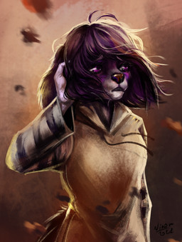 alternative_fashion anthro autumn clothed clothing emo female fur hoodie leaf melancholic nature nature_background outside purple_body purple_eyes purple_fur sad solo topwear wind ninora-art bloot_(bloot) canid canine canis domestic_dog mammal absurd_res hi_res