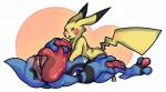 ambiguous/ambiguous ambiguous_gender blush bodily_fluids duo feral saliva sex size_difference small_dom_big_sub misericorde nintendo pokemon amphibian generation_1_pokemon generation_4_pokemon mammal pikachu pokemon_(species) rodent toxicroak