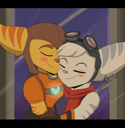 bangs black_bars clothing duo ear_piercing ear_ring elevator eyewear eyewear_on_head female fur gloves goggles goggles_on_head handwear love male male/female nuzzling piercing ring_piercing romantic romantic_ambiance romantic_couple white_body white_fur yellow_body yellow_fur revov_drawings ratchet_and_clank sony_corporation sony_interactive_entertainment ratchet_(ratchet_and_clank) rivet_(ratchet_and_clank) lombax mammal hi_res letterbox