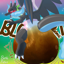 3_fingers 3_toes ambiguous_gender anthro back_wings black_body black_horn black_tail black_wings blue_body blue_fire blue_tail blue_wings blush blush_lines breath_powers butt claws clothed clothing cloud_emanata colored_fire diaper diaper_puff elemental_manipulation emanata excessive_feces fangs feces feet finger_claws fingers fire fire_breathing fire_manipulation flaming_tail gradient_background green_kerchief green_neckerchief half-closed_eyes head_horn horn hyper hyper_feces hyper_soiling kerchief looking_pleasured multicolored_body narrowed_eyes neckerchief neckwear open_mouth open_smile pooping simple_background smile soiled_diaper soiling soiling_diaper solo sound_effects sparkles tail teeth text toe_claws toes two_tone_body two_tone_tail two_tone_wings unclean_diaper used_diaper using_diaper wearing_diaper white_claws wings burritokitten nintendo pokemon generation_6_pokemon mega_charizard mega_charizard_x mega_evolution pokemon_(species) 1:1 absurd_res artist_name hi_res signature