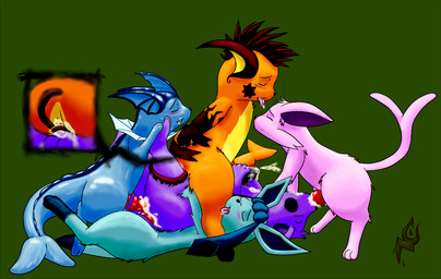 anal anal_penetration blush close-up cum cumshot double_anal double_penetration eeveelution espeon eyes_closed gay glaceon group group_sex knot lying male missionary_position mohawk nintendo on_back oral orgasm orgy penetration penis pokémon raichu reverse_spitroast roy_(raichu) roy_arashi sex spitroast tongue tongue_out train_position vaporeon video_games
Rating: Explicit
Score: 2
User: UNBERIEVABRE!
Date: January 19, 2014