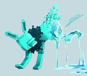 ambiguous_gender blue_body blue_ears blue_fur blue_inner_ear blue_tail eyeless feral fur grey_background mane open_mouth simple_background solo tail transformation tuft roble nintendo pokemon shockwave_(liquafusion) eeveelution generation_1_pokemon jolteon pokemon_(species) 2023 hi_res watermark