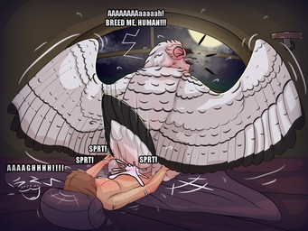 animal_genitalia bed bestiality bodily_fluids cloaca cloacal cloacal_orgasm cloacal_penetration cowgirl_position cum cum_inside ejaculation feathers feral feral_penetrated from_front_position furniture genital_fluids genitals human_on_feral human_penetrating human_penetrating_feral interspecies male male/male male_feral male_on_feral male_penetrated male_penetrating male_penetrating_male moan on_bottom on_top orgasm orgasm_face penetration raised_tail sex tail tail_feathers wings anjydrawslewd vilver_(hooter) avian bird horned_owl human mammal owl snowy_owl true_owl 4:3 hi_res