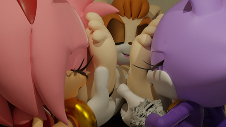 5_toes anthro eyes_closed feet female female/female foot_fetish foot_focus foot_on_face foot_sniffing group hand_on_foot holding_feet humanoid_feet pink_body plantigrade purple_body sniffing tan_body toes trio livevil027 sega sonic_the_hedgehog_(series) amy_rose blaze_the_cat vanilla_the_rabbit eulipotyphlan felid feline hedgehog lagomorph leporid mammal rabbit 16:9 3d_(artwork) digital_media_(artwork) hi_res widescreen