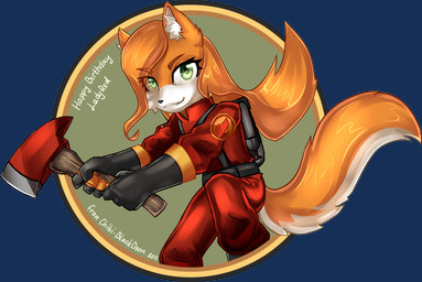 axe clothing female fur gloves green_eyes hair handwear jumpsuit long_hair melee_weapon orange_body orange_fur orange_hair solo tail weapon chibi-blackdoom team_fortress_2 valve valve_corporation pyro_(team_fortress_2) domestic_cat felid feline felis mammal 2011 alpha_channel