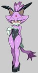 anthro blush bunny_costume clothing costume female flat_chested footwear fur gloves hair handwear high_heels platform_footwear platform_heels purple_body purple_fur purple_hair shoes simple_background solo standing wide_hips yellow_eyes fiinel sega sonic_the_hedgehog_(series) blaze_the_cat domestic_cat felid feline felis mammal 2022 absurd_res hi_res