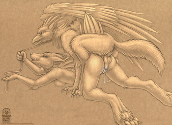 all_fours animal_genitalia animal_penis anthro anthro_on_anthro beak bodily_fluids breast_squish breasts canine_genitalia canine_penis collar cum cum_in_vagina cum_inside doggystyle dominant dominant_female duo erection feathered_wings feathers female from_behind_position genital_fluids genitals herm herm/female herm_penetrating holding_leash holding_object intersex intersex/female intersex_penetrating interspecies knot leash leash_pull licking licking_lips lying maleherm maleherm_penetrating nude on_front penetration penis sackless self_lick sex side_boob squish submissive submissive_herm submissive_intersex tail text tongue tongue_out vaginal vaginal_penetration vulva wings ultraviolet mythology anubian_jackal avian canid canine canis gryphon jackal mammal mythological_avian mythological_creature 2010 monochrome sketch url