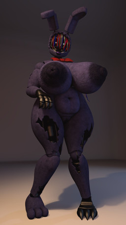 3_toes 4_fingers anthro areola barely_visible_genitalia barely_visible_vulva belly_overhang big_areola big_breasts big_nipples bow_tie breasts dark_areola dark_nipples faceless feet female fingers genitals huge_areola huge_breasts huge_nipples hyper hyper_areola lips looking_at_viewer machine nipples puffy_nipples purple_body purple_lips red_bow_tie solo standing thick_thighs toes vulva wide_hips wire octal octal_(modeler) five_nights_at_freddy's five_nights_at_freddy's_2 scottgames withered_bonnie_(fnaf) animatronic lagomorph leporid mammal rabbit robot robot_anthro 3d_(artwork) 9:16 digital_media_(artwork) full-length_portrait hi_res portrait