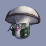 ambiguous_gender clothing eyewear fungus glasses mushroom not_furry simple_background smile smug solo stilioweirdo nintendo pokemon gus_(stilioweirdo) elemental_creature foongus fungi_fauna generation_5_pokemon pokemon_(species) 1:1 digital_media_(artwork) hi_res