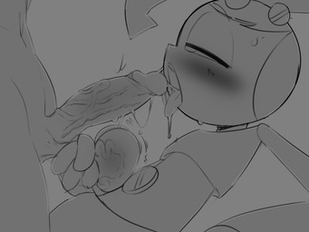 ahegao ball_grab balls blush bodily_fluids cum cum_in_mouth cum_inside duo erection female genital_fluids genitals human_on_humanoid interspecies looking_pleasured machine male male/female not_furry open_mouth penis simple_background tongue tongue_out theboogie my_life_as_a_teenage_robot nickelodeon jenny_wakeman human humanoid mammal robot robot_humanoid 2026 absurd_res hi_res