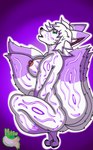 ameiseirei anthro breasts female glowing markings masturbation mei_the_kitsune multi_tail tail mitsuthesune mythology canid canine fox fox_spirit mammal mythological_creature absurd_res hi_res