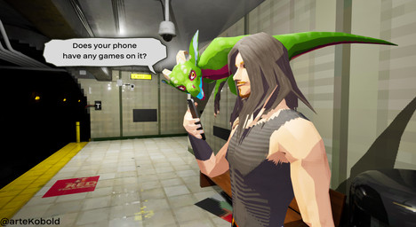 ambiguous_gender anthro claws clothing dialogue duo hair horn low_poly male open_mouth scales speech_bubble tail text kobold_dellarte kret human kobold mammal reptile scalie 3d_(artwork) absurd_res comic digital_media_(artwork) english_text hi_res meme