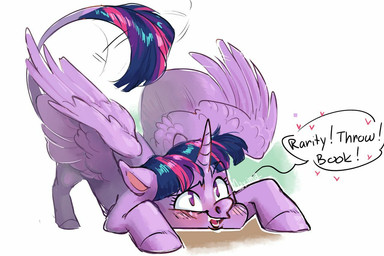 behaving_like_a_dog blush female feral heart_symbol hooves horn simple_background solo wings maxiima friendship_is_magic hasbro my_little_pony mythology twilight_sparkle_(mlp) equid equine mammal mythological_creature mythological_equine winged_unicorn