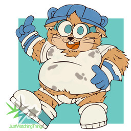 anthro armor belly_hair blue_eyes body_hair chubby_cheeks clothing eyewear fluffy footwear freckles gesture gloves goggles hairy hand_gesture hand_on_belly handwear hard_hat headgear helmet looking_at_viewer male overweight overweight_male pointing prosthetic prosthetic_arm prosthetic_limb shirt shoes shortstack smile solo stained_clothing tight_clothing topwear underwear whiskers justwatchingthings samuel_sal cricetid hamster mammal rodent 1:1 full-length_portrait hi_res portrait
