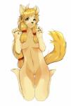 amber_eyes anthro black_nose blush breasts brown_body brown_fur brown_hair butt claws female fur genitals hair horn long_hair looking_at_viewer nude pussy simple_background smile solo crownprince melissa_(hipcat) canid canine canis domestic_dog felid hybrid mammal 2018 digital_media_(artwork) hi_res