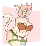 anthro big_breasts bodily_fluids breasts burger burger_lingerie cleavage clothed clothing female food food_lingerie legwear lingerie motion_blur saliva sneeze solo stockings thick_thighs tongue tongue_out doxxyl meme_clothing capri_(doxxyl) domestic_cat felid feline felis mammal 1:1 meme