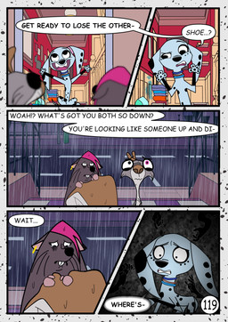 black_spots dialogue duo female feral fur grey_body grey_fur male speech_bubble spots text toony white_body white_fur redundantmodule 101_dalmatian_street 101_dalmatians disney big_fee_(101_dalmatians) dolly_(101_dalmatians) sid_(101_dalmatians) canid canine canis dalmatian domestic_dog mammal murid murine rat rodent sciurid tree_squirrel comic english_text hi_res
