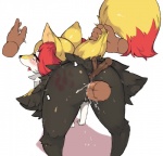 2014 5_fingers all_fours anal anal_insertion anal_penetration anthro anus big_butt blush braixen butt canine crying cum cum_in_pussy cum_inside cum_on_butt cum_on_floor cum_on_leg cum_on_penis cum_on_pussy cum_string disembodied_hand disembodied_penis double_penetration drooling erection female fennec fluffy_tail fox fur grasp half-closed_eyes insertion looking_at_viewer looking_back male mammal nintendo orgasm penetration penis pokémon presenting presenting_hindquarters presenting_pussy pussy saliva sex shadow sharp_teeth shiny spanking stick straight tail_grab tears teeth tongue tongue_out vaginal vaginal_penetration video_games visark wood
Rating: Explicit
Score: 37
User: toh
Date: February 05, 2014