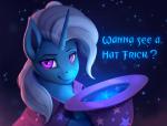 clothing female feral glowing hat headgear headwear horn looking_at_viewer magic smile solo text wizard_hat rodrigues404 friendship_is_magic hasbro my_little_pony mythology trixie_(mlp) equid equine mammal mythological_creature mythological_equine unicorn 2017 animated english_text short_playtime