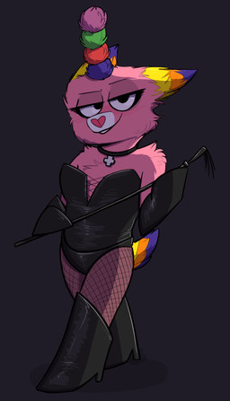 anthro clothing cross dominatrix female horn legwear looking_at_viewer riding_crop simple_background smile solo stockings whip keadanger mythology scp_foundation scp-956 equid equine mammal mythological_creature mythological_equine unicorn 2019 absurd_res hi_res