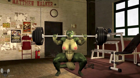 5_fingers 5_toes anthro breasts claws clock clothed clothing countershading exercise feet female fingers front_view green_body green_scales gym inside looking_at_viewer muscular muscular_anthro muscular_female nipples non-mammal_breasts purple_eyes scales solo tail text toe_claws toes topless topless_female underwear wall_clock weightlifting weights window workout connivingrat petruz_(modeler) crocodile_(petruz) crocodile crocodilian reptile scalie 16:9 2020 3d_(artwork) 3d_animation animated artist_name digital_media_(artwork) hi_res high_framerate loop no_sound short_playtime source_filmmaker_(artwork) video watermark widescreen