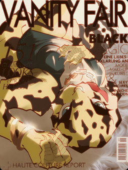 anthro breasts cleavage clothed clothing dress female flirting jewelry lying mature_female medium_breasts necklace non-mammal_breasts on_back pulling_down_skirt text thick_thighs raebitxch reptile scalie cover english_text magazine_cover