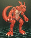 anthro black_sclera claws french_artist male muscular muscular_anthro muscular_male solo tail chokodonkey conditional_dnp bandai_namco digimon mythology digimon_(species) dragon guilmon mythological_creature mythological_scalie scalie absurd_res hi_res