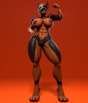 abs anthro big_breasts breasts facial_piercing female flexing looking_at_viewer muscular muscular_female nipple_piercing nipples nose_piercing piercing solo tattoo thick_thighs fightinlove valorlynz rosven_(fightinlove) canid canine canis dobermann domestic_dog mammal pinscher hi_res