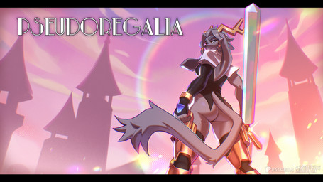 accessory anthro antlers armor athletic athletic_female bottomless butt castle clothed clothing cloud curvy_figure eyelashes female floppy_ears fur grey_body grey_fur holding_melee_weapon holding_object holding_sword holding_weapon horn logo looking_at_viewer looking_back looking_back_at_viewer lop_ears melee_weapon narrowed_eyes pose rear_view sky solo sword tail text thick_thighs topwear weapon itswolven pseudoregalia sybil_(pseudoregalia) jackalope lagomorph mammal 2026 digital_media_(artwork) english_text hi_res wallpaper
