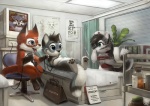 anthro bed camera doctor examination eyewear female furniture glasses group hospital intravenous lying male male/male male_pred male_prey medical nude nurse on_back patient tail vore silverfox5213 canid canine fox mammal 2012